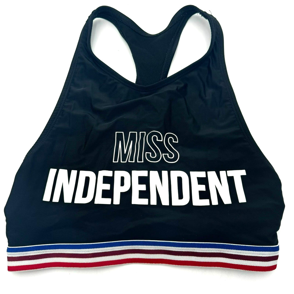 Girls Medium 7-9 Swim Tankini Tank Top Sports Miss Independent‎ Red White Blue